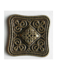 Square Antique Brass Metal Button