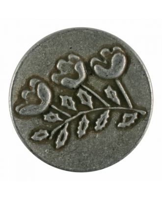 Metal Button with Flowers