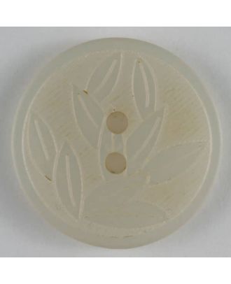 White Embossed Leaves Button