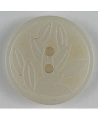 White Embossed Leaves Button