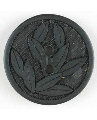 Black Embossed Leaves Button