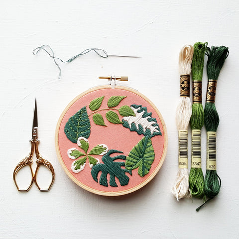 Tropical Plants Beginner Embroidery Kit