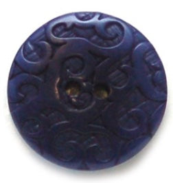 Blue Round Ornate Corozo Buttons