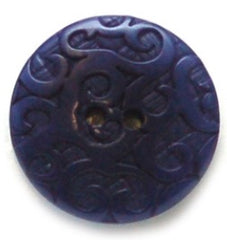Blue Round Ornate Corozo Buttons