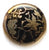 Black Gold Elegant Flowers Enamel Button