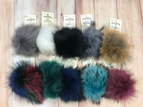 Real Raccoon Fur Pompoms